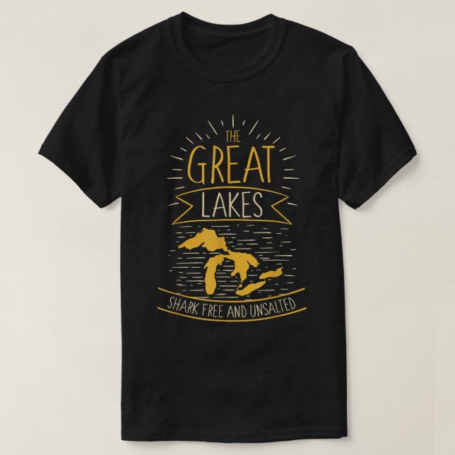 Den Underbara Sjöar-hajen utan saltning Michigan-g T Shirt (Design framsida)
