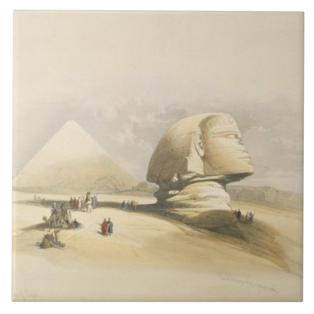 Den underbara sphinxen och pyramiderna av Giza, Kakelplatta (Framsidan)