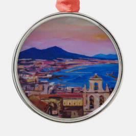 Den underbara staden beskådar av Naples med Julgransprydnad Metall