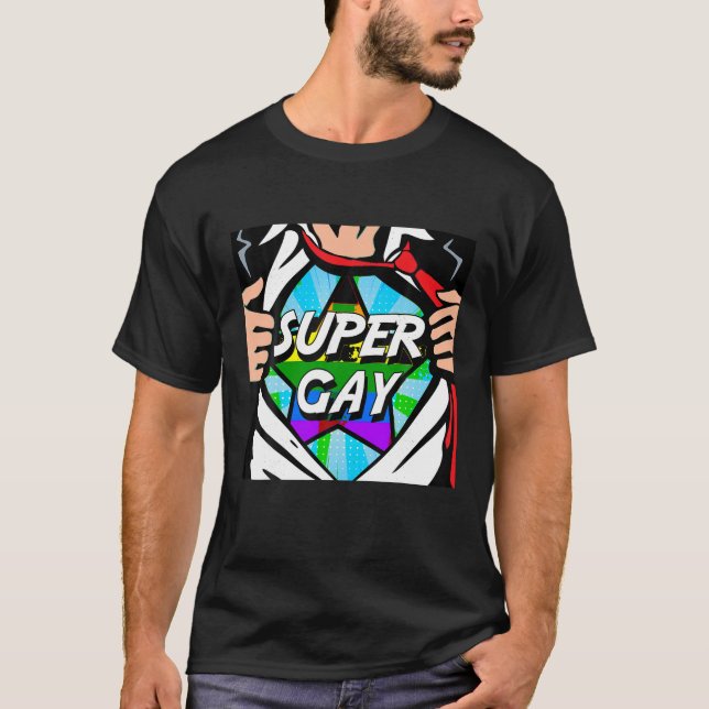 Den underbara superhjälten Toppen Gay kommer ut fr T Shirt (Framsida)