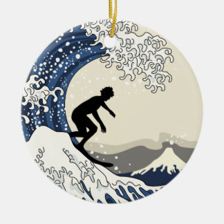 Den underbara surfaren av Kanagawa Julgransprydnad Keramik