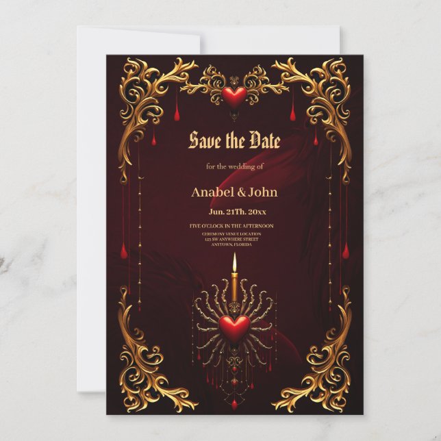 Den underbara vackra konsten av gotisk elegans. spara datumet (Framsida)