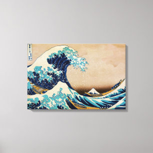 Den Underbara vågen av den japanska trippelpanelen Canvastryck