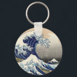 Den Underbara vågen av Hokusai, konst Nyckelring<br><div class="desc">Den Underbara vågen av Kanagawa,  av Hokusai,  Fine Art Keychain</div>
