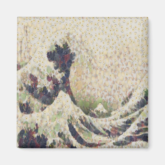 Den Underbara vågen av honeydew Melon Fine Art Spo Magnet (Framsidan)