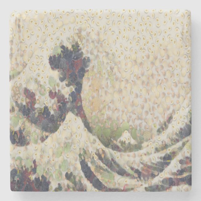 Den Underbara vågen av honeydew Melon Fine Art Spo Stenunderlägg (Framsidan)