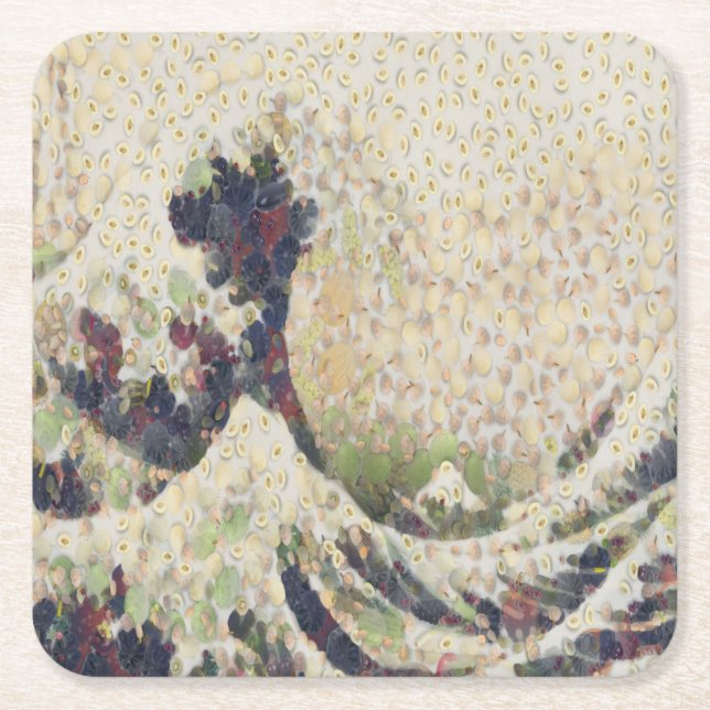 Den Underbara vågen av honeydew Melon Fine Art Spo Underlägg Papper Kvadrat (Framsidan)