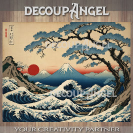 Den Underbara vågen av Kanagawa #2 -Decoupage-