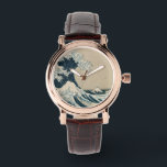 Den Underbara vågen av Kanagawa Armbandsur<br><div class="desc">Kanagawas Underbara våg,  från serien "36 vyer av Mt. Fuji" | av Katsushika Hokusai | Art Location: Private Collection | Japanska artister | Uppsamlingsnummer: XIR158277</div>