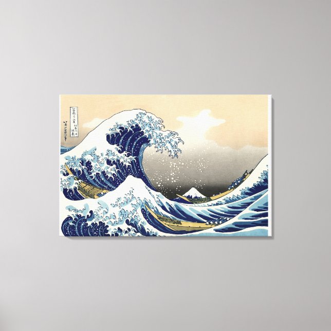 Den Underbara vågen av Kanagawa Canvastryck (Framsida)
