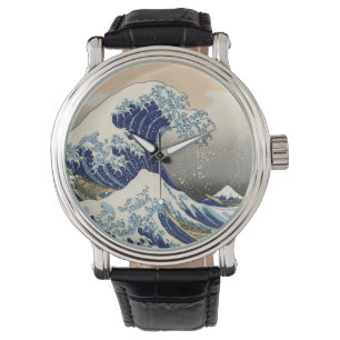 Den Underbara vågen av Kanagawa Hokusai Armbandsur