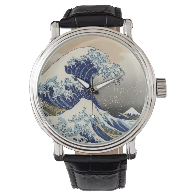 Den Underbara vågen av Kanagawa Hokusai Armbandsur (Framsida)