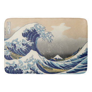 Den Underbara vågen av Kanagawa Hokusai Badrumsmatta