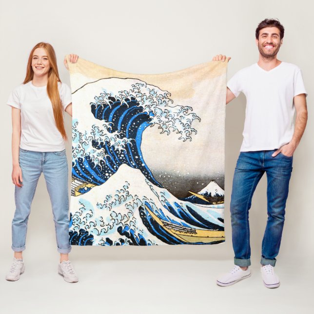 Den Underbara vågen av Kanagawa, Hokusai Fleecefilt (På plats)