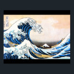 Den Underbara vågen av Kanagawa, Hokusai Poster<br><div class="desc">*Du kan anpassa bakgrunden till färg och texten i det här objektet fritt genom att "Redigera design". Katsushika Hokusai (31 oktober 1760-10 maj 1849), helt känd som Hokusai, var en japansk konstnär, ukiyo-e-målare och tryckare av Edo-perioden. Född i Edo (nu Tokyo), Hokusai är bäst känd som författare till träblockets tryckserie...</div>