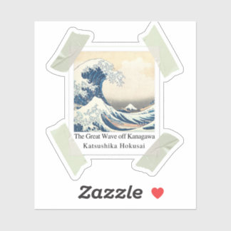 Den Underbara vågen av Kanagawa i Porträtt Klistermärken