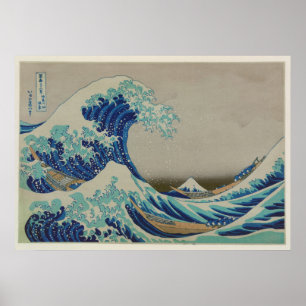 Den Underbara vågen av Kanagawa Japanska Woodblock Poster