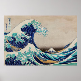 Den Underbara vågen av Kanagawa japanskt träblock Poster
