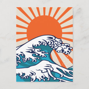 Den Underbara vågen av Kanagawa, japanvågen poster Helg Vykort