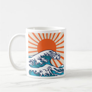 Den Underbara vågen av Kanagawa, japanvågen poster Kaffemugg