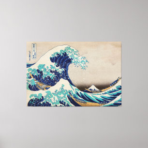 Den Underbara vågen av Kanagawa Katsushika Hokusai Canvastryck