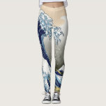 Den Underbara vågen av Kanagawa Leggings<br><div class="desc">Vintage Japansk konst Den Underbara vågen av Kanagawa eller vågen ... fantastiska teckningar i ukiyo-e stil av en underbar mästare Katsushika Hokusai ... vintage konst på moderna dagligvaror fullt tryckta bilder från Ricaso</div>