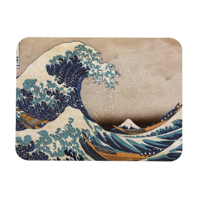 Den Underbara vågen av Kanagawa Magnet (Horisontell)