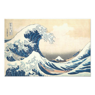 Den Underbara vågen av Kanagawa Ukiyo-e Japansk ko Fototryck