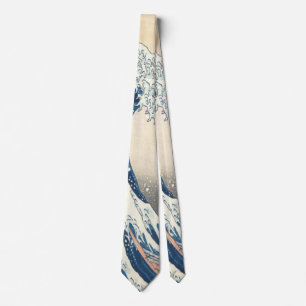 Den Underbara vågen av Kanagawa Ukiyo-e Japansk ko Slips