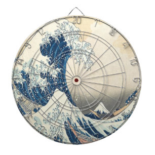 Den Underbara vågen av Kanagawa Ukiyo-e japanska Darttavla