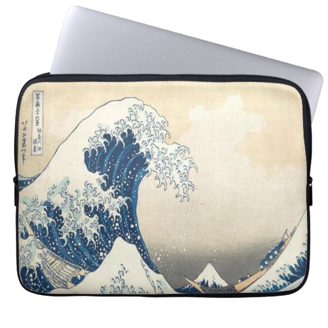 Den Underbara vågen av Kanagawa Ukiyo-e japanska Laptop Fodral (Framsidan)
