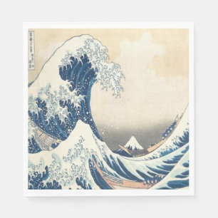 Den Underbara vågen av Kanagawa Ukiyo-e japanska Pappersservett