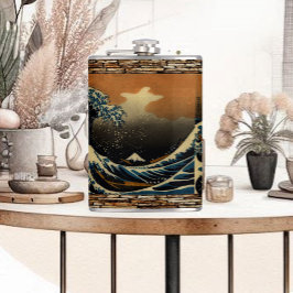 Den Underbara vågen av Kanagawa Vintage Japanska k Fickplunta