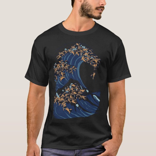 Den Underbara vågen av Shiba Inu Classic T-Shirt (Framsida)