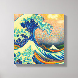Den Underbara vågen, påfyllnad av Kanagawa v2 Canvastryck