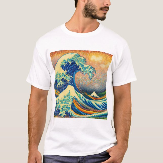 Den Underbara vågen, påfyllnad av Kanagawa v2 T Shirt (Framsida)