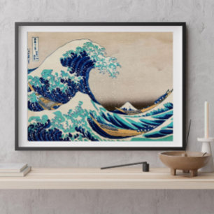 Den Underbara vågen utanför Kanagawa av Katsushika Poster