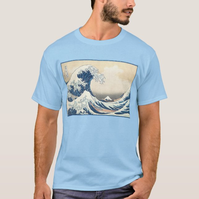 Den Underbara vågen utanför Kanagawa av Katsushika T Shirt (Framsida)