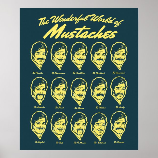Den underbara värld av Mustacher Poster (Framsidan)