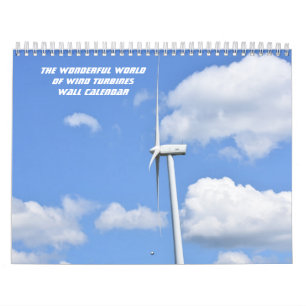 Den underbara världen med Vind Turbines Wall Cale Kalender