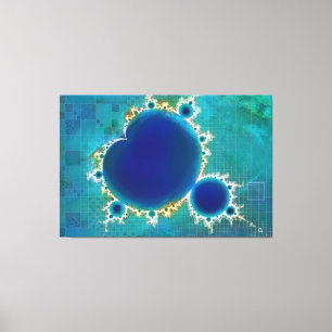 Den Underbarare blåa mandelbrotset Fractal Treasu Canvastryck