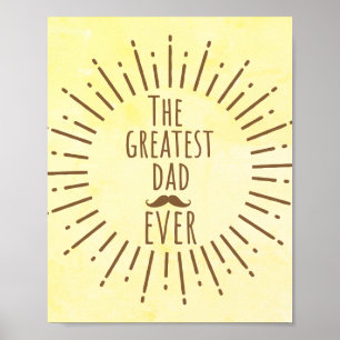 Den Underbarare Pappa någonsin Vintage Mustache Poster