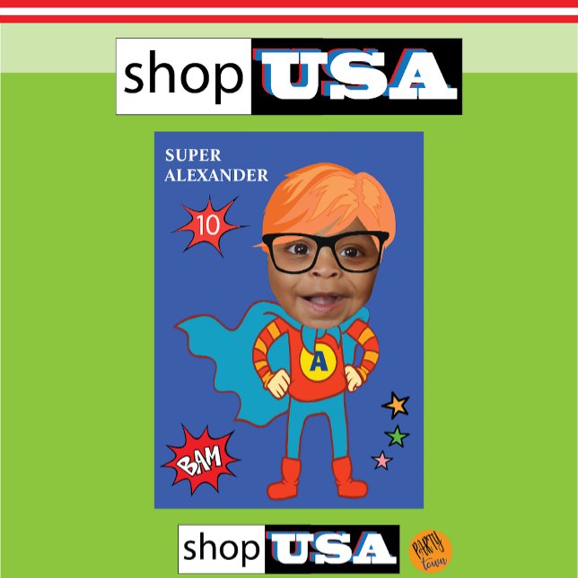 Den Underbarare superhjälten-Roligten med barnets  Inbjudningar ("Personalized superhero birthday card"
"Custom superhero birthday card"
"Superhero card with child's)
