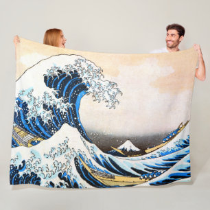 Den Underbarare vågen av Kanagawa, Hokusai Fleecefilt