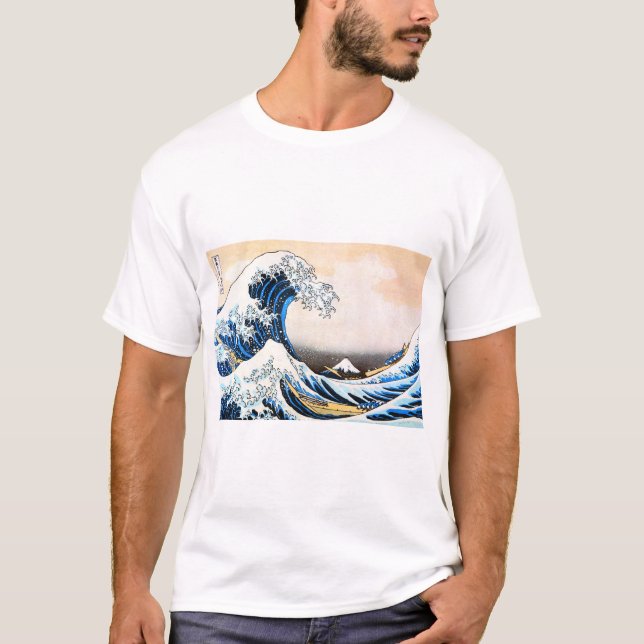 Den Underbarare vågen av Kanagawa, Hokusai T Shirt (Framsida)