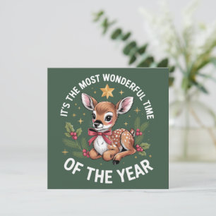 Den underbaraste tiden Vintage Deer Jul  Julkort