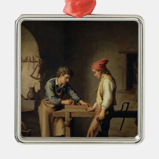 Den unga lärlingen, för 1903 julgransprydnad metall (Framsidan)