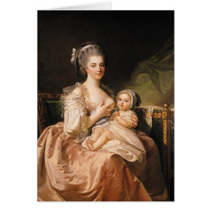 Den unga modern, c.1770-80 hälsningskort