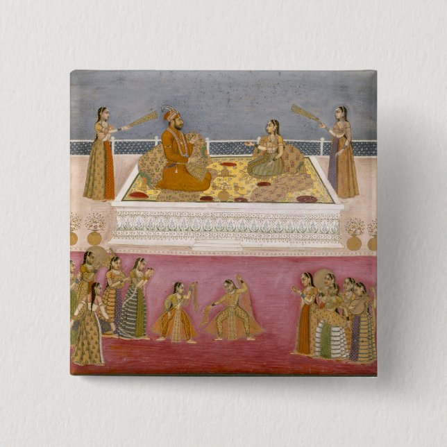 Den unga Mughal kejsareMuhammad schahen på en Knapp (Framsida)