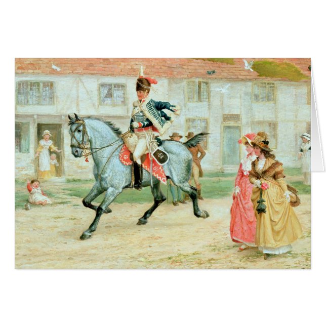 Den unga subalternen hälsningskort (Framsidan Horizontal)